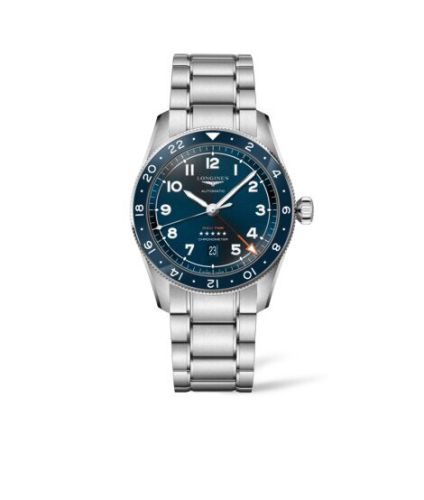 Longines Spirit Zulu Time 42 Mavi / Bilezik, referans L3.812.4.93.6