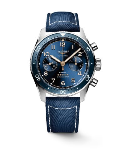 Longines Spirit Flyback 42 Paslanmaz Çelik / Mavi / Kayış, referans L3.821.4.93.2