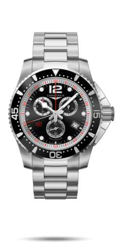 Longines HydroConquest 47.5 Chronograph Quartz Paslanmaz Çelik / Siyah / Bilezik, referans L3.843.4.56.6