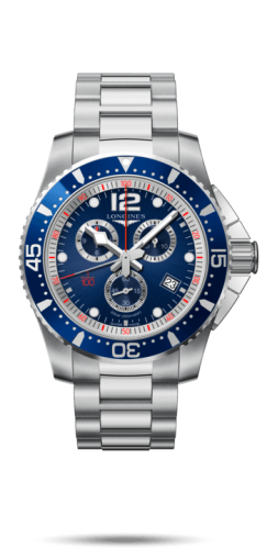 Longines HydroConquest 47.5 Quartz Chronograph Paslanmaz Çelik / Mavi / Bilezik, referans L3.843.4.96.6