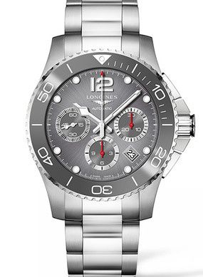 Longines HydroConquest 43 Automatic Chronograph Paslanmaz Çelik / Seramik / Gri / Bilezik, referans L3.883.4.76.6