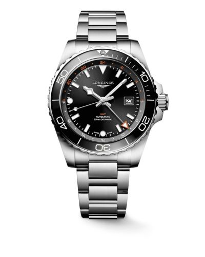 Longines Hydroconquest GMT 43 Paslanmaz Çelik / Siyah / Bilezik, referans L3.890.4.56.6