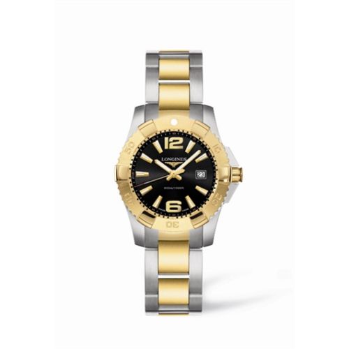 Longines Hydroconquest Quartz 29.5 Two Tone Siyah, referans L3.247.3.56.7