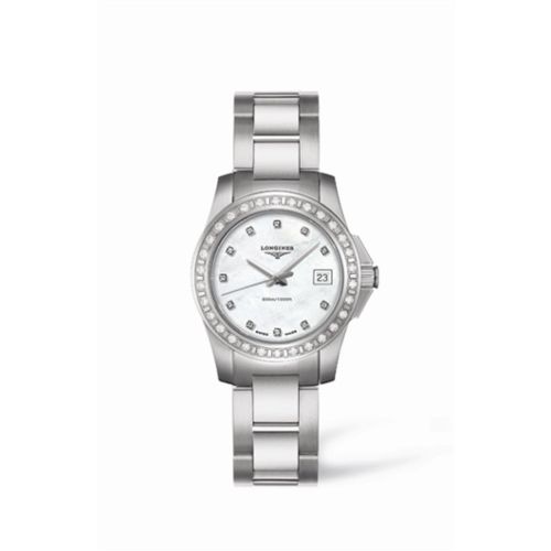 Longines Conquest 29.5 Quartz Paslanmaz Çelik Elmas Bezel, referans L3.258.0.89.6