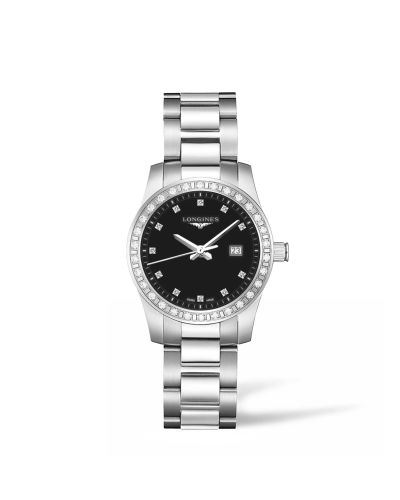 Longines Conquest Quartz 29.5 Paslanmaz Çelik - Elmas / Siyah, referans L3.300.0.57.6