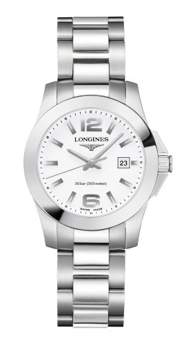 Longines Conquest Quartz 29.5 Paslanmaz Çelik / Beyaz, referans L3.376.4.16.6