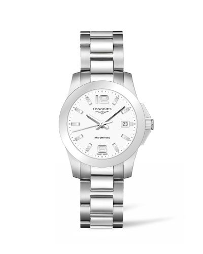 Longines Conquest Quartz 34 Paslanmaz Çelik / Beyaz, referans L3.377.4.16.6