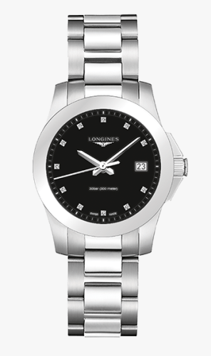 Longines Conquest Quartz 34 Paslanmaz Çelik / Siyah 36mm, referans L3.377.4.57.6