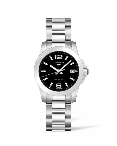 Longines Conquest Quartz 34 Paslanmaz Çelik / Siyah, referans L3.377.4.58.6