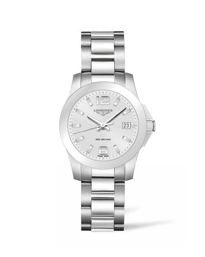 Longines Conquest Quartz 34 Paslanmaz Çelik / Gümüş, referans L3.377.4.76.6