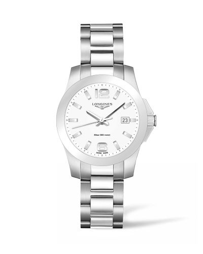 Longines Conquest Quartz 36 Paslanmaz Çelik / Beyaz, referans L3.378.4.16.6