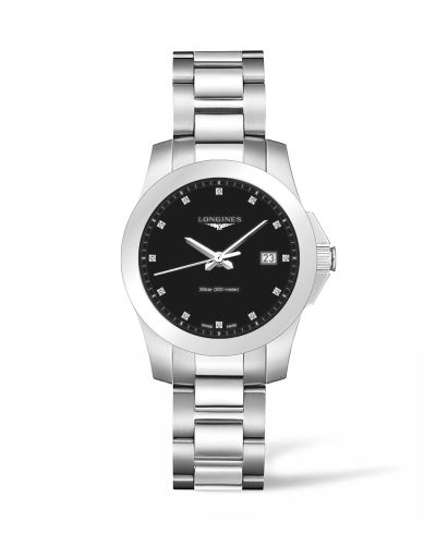 Longines Conquest Quartz 36 Paslanmaz Çelik / Siyah, referans L3.378.4.57.6