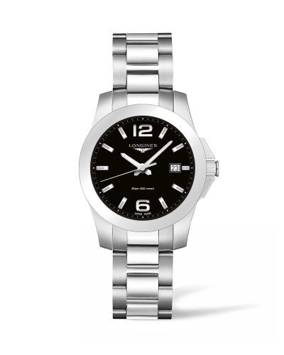 Longines Conquest Quartz 36 Paslanmaz Çelik / Siyah, referans L3.378.4.58.6