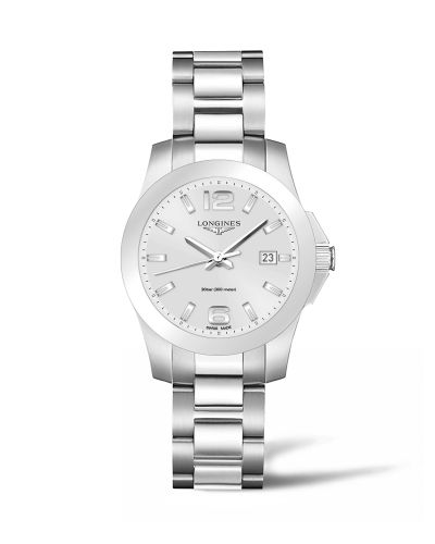 Longines Conquest Quartz 36 Paslanmaz Çelik / Gümüş, referans L3.378.4.76.6