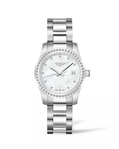 Longines Conquest Quartz 34 Paslanmaz Çelik - Elmas / MOP, referans L3.400.0.87.6