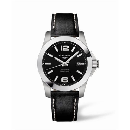 Longines Conquest Automatic 41mm Siyah Leather, referans L3.658.4.56.0