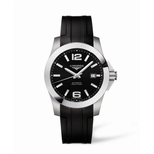 Longines Conquest Automatic 41mm Siyah Kauçuk, referans L3.658.4.56.2