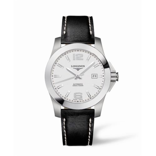 Longines Conquest Automatic 41mm Gümüş Leather, referans L3.658.4.76.0