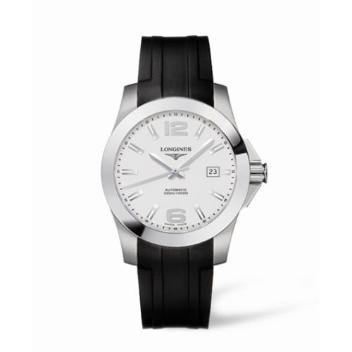 Longines Conquest Automatic 41mm Gümüş Kauçuk, referans L3.658.4.76.2