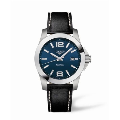 Longines Conquest Automatic 41mm Mavi Leather, referans L3.658.4.96.0