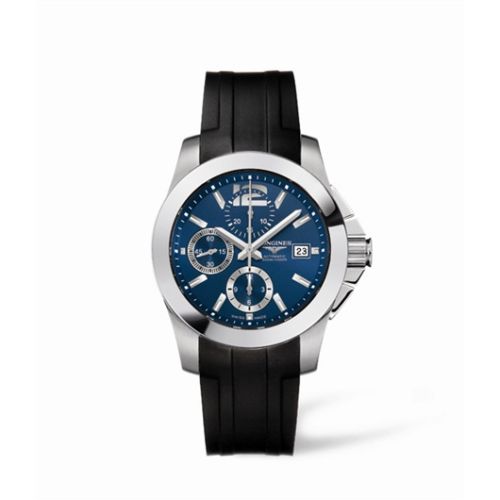 Longines Conquest Chronograph Mavi Kauçuk 41mm, referans L3.662.4.96.2