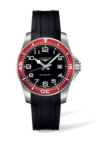 Longines Hydroconquest Quartz 39 Kırmızı / Kauçuk, referans L3.688.4.59.2