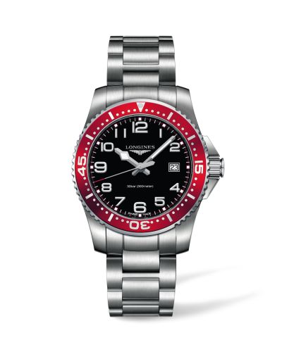 Longines Hydroconquest Quartz 39 Siyah / Kırmızı, referans L3.688.4.59.6
