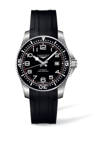 Longines Hydroconquest Automatic 39 Siyah Kauçuk, referans L3.694.4.53.2