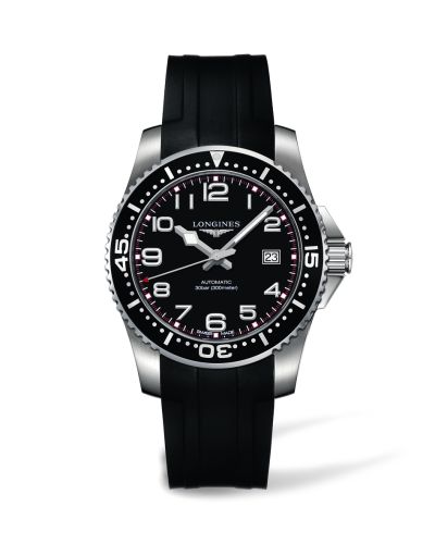 Longines Hydroconquest Automatic 41 Siyah Kauçuk, referans L3.695.4.53.2