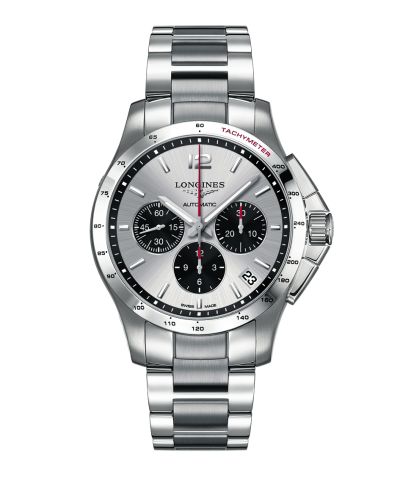 Longines Conquest Chronograph Automatic 44.5mm Gümüş Panda, referans L3.697.4.06.6