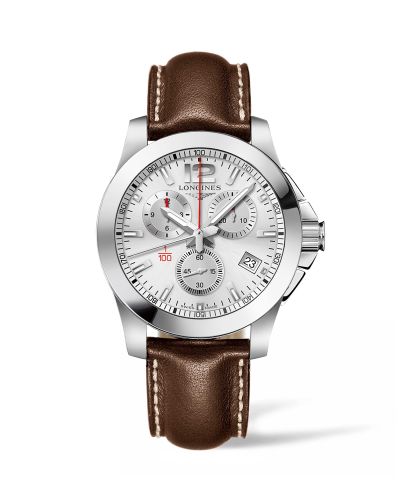 Longines Conquest Chronograph Quartz 41 Paslanmaz Çelik / Gümüş / Kayış, referans L3.700.4.76.5