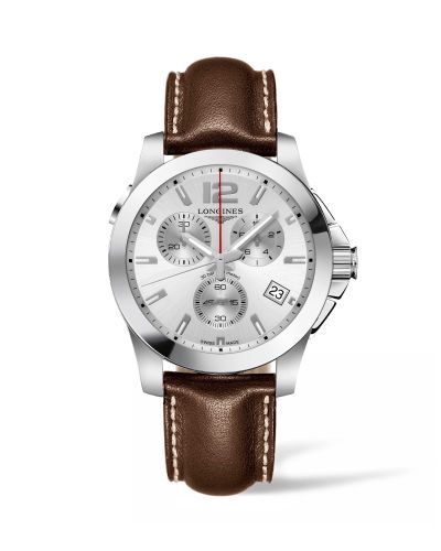 Longines Conquest Chronograph Quartz 41 Paslanmaz Çelik / Gümüş / Kayış, referans L3.702.4.76.5