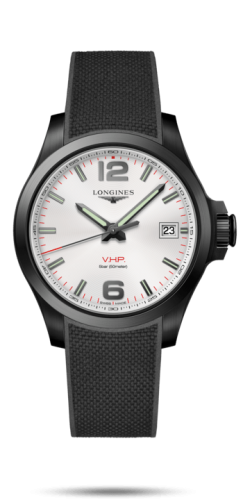Longines Conquest V.H.P. 41 PVD / Gümüş / Kauçuk, referans L3.716.2.76.9