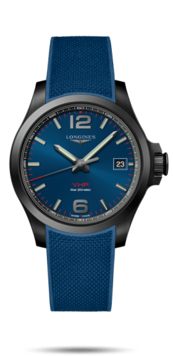 Longines Conquest V.H.P. 41 PVD / Mavi / Kauçuk, referans L3.716.2.96.9