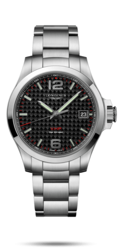Longines Conquest V.H.P. 41 Paslanmaz Çelik / Carbon / Bilezik, referans L3.716.4.66.6