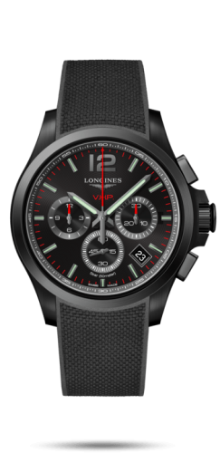 Longines Conquest V.H.P. Chronograph 42 PVD / Siyah / Kauçuk, referans L3.717.2.56.9