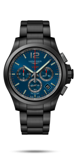 Longines Conquest V.H.P. Chronograph 42 PVD / Mavi / Bilezik, referans L3.717.2.96.6
