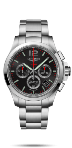 Longines Conquest V.H.P. Chronograph 42 Paslanmaz Çelik / Siyah / Bilezik, referans L3.717.4.56.6