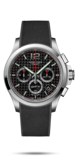 Longines Conquest V.H.P. Chronograph 42 Paslanmaz Çelik / Carbon / Kauçuk, referans L3.717.4.66.9