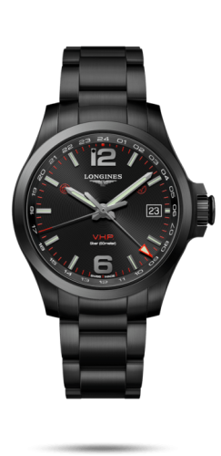Longines Conquest V.H.P. GMT 41 PVD / Siyah / Bilezik, referans L3.718.2.56.6