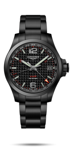 Longines Conquest V.H.P. GMT 41 PVD / Carbon / Bilezik, referans L3.718.2.66.6