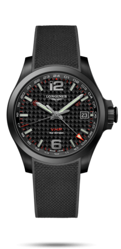 Longines Conquest V.H.P. GMT 41 PVD / Carbon / Kauçuk, referans L3.718.2.66.9