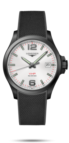 Longines Conquest V.H.P. 43 PVD / Gümüş / Kauçuk, referans L3.726.2.76.9