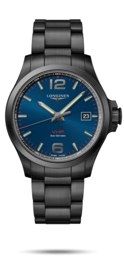 Longines Conquest V.H.P. 43 PVD / Mavi / Bilezik, referans L3.726.2.96.6