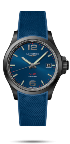 Longines Conquest V.H.P. 43 PVD / Mavi / Kauçuk, referans L3.726.2.96.9