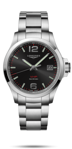 Longines Conquest V.H.P. 43 Paslanmaz Çelik / Siyah / Bilezik, referans L3.726.4.56.6