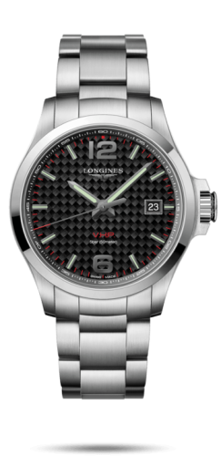 Longines Conquest V.H.P. 43 Paslanmaz Çelik / Carbon / Bilezik, referans L3.726.4.66.6