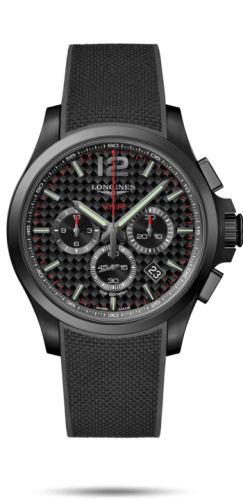Longines Conquest V.H.P. Chronograph 44 PVD / Carbon / Kauçuk, referans L3.727.2.66.9