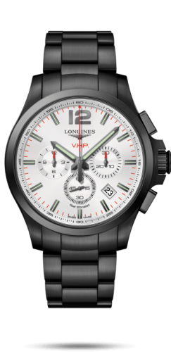 Longines Conquest V.H.P. Chronograph 44 PVD / Gümüş / Bilezik, referans L3.727.2.76.6