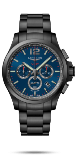 Longines Conquest V.H.P. Chronograph 44 PVD / Mavi / Bilezik, referans L3.727.2.96.6